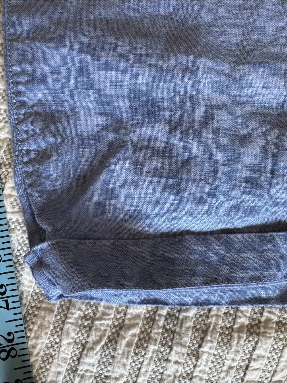 Olsen Lisa Fit 100% Linen Drawstring Pants - Blue - Size M/8 - Summer Classic - Picture 8 of 10